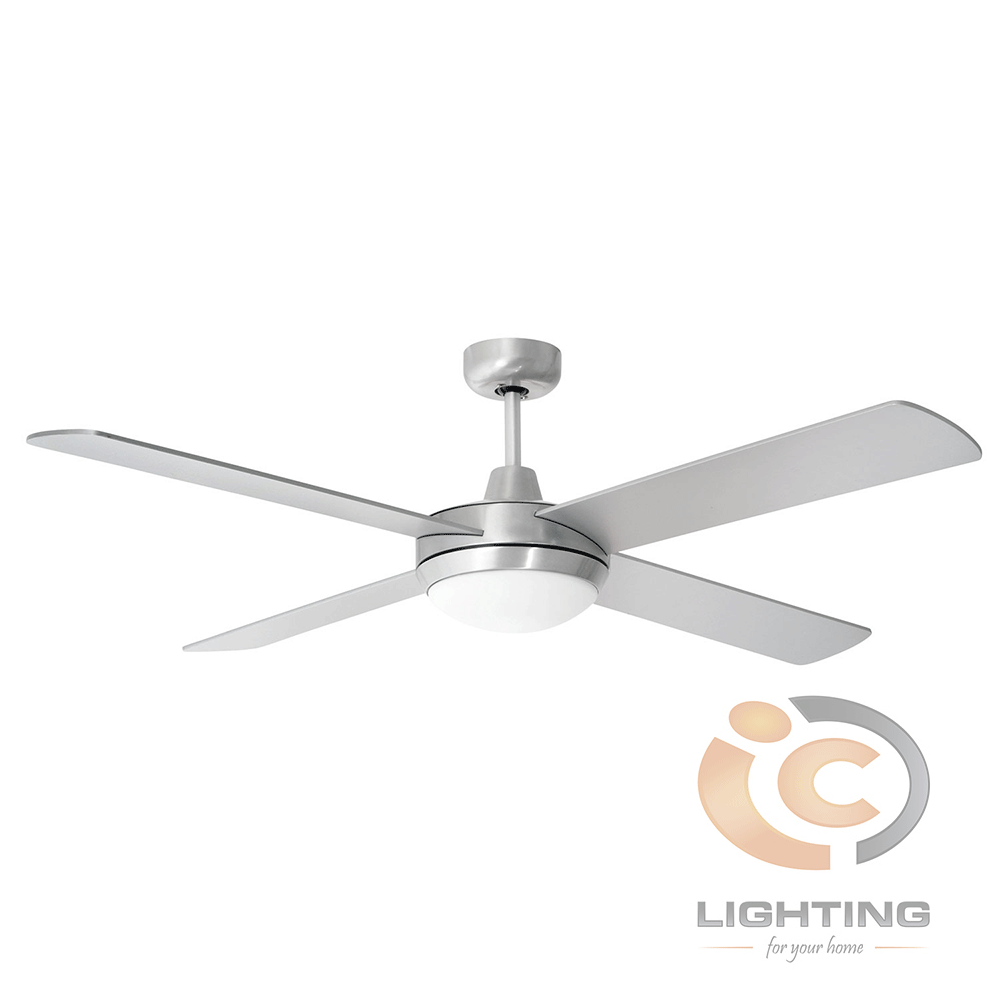 Tempest 52 Brushed Aluminium Ceiling Fan With 24w Led Light
