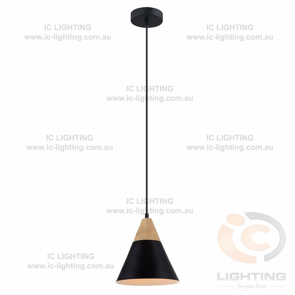 lampada bellini metal shade timber pendant light ic lighting