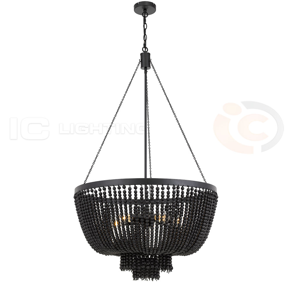 MDA Lighting Maddisson Classical Black Beaded Pendant IC Lighting