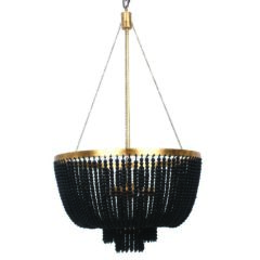 MDA Lighting Maddisson Classical Black Gold Beaded Pendant