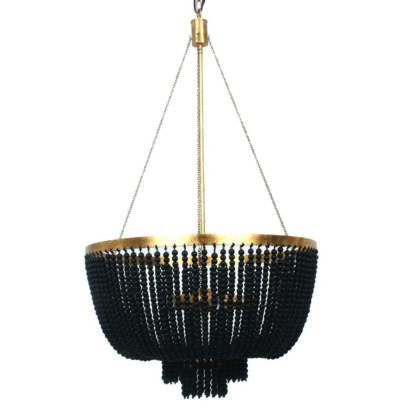 MDA Lighting Maddisson Classical Black Gold Beaded Pendant